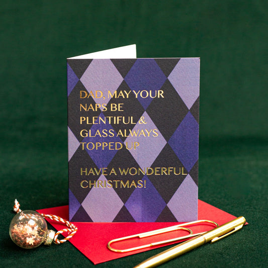 NEW! Dad (Harlequin) Card (Cello-Free) (available for dispatch from August 2026)