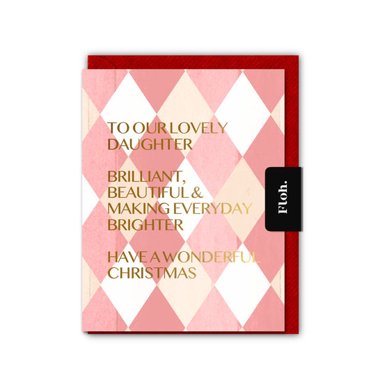NEW! Daughter (Harlequin) Card (Cello-Free) (available for dispatch from August 2026)