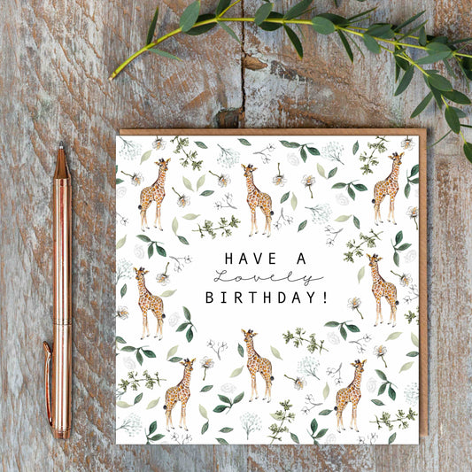Have a Lovely Birthday (Giraffe Pure) Card (Cello-Free)