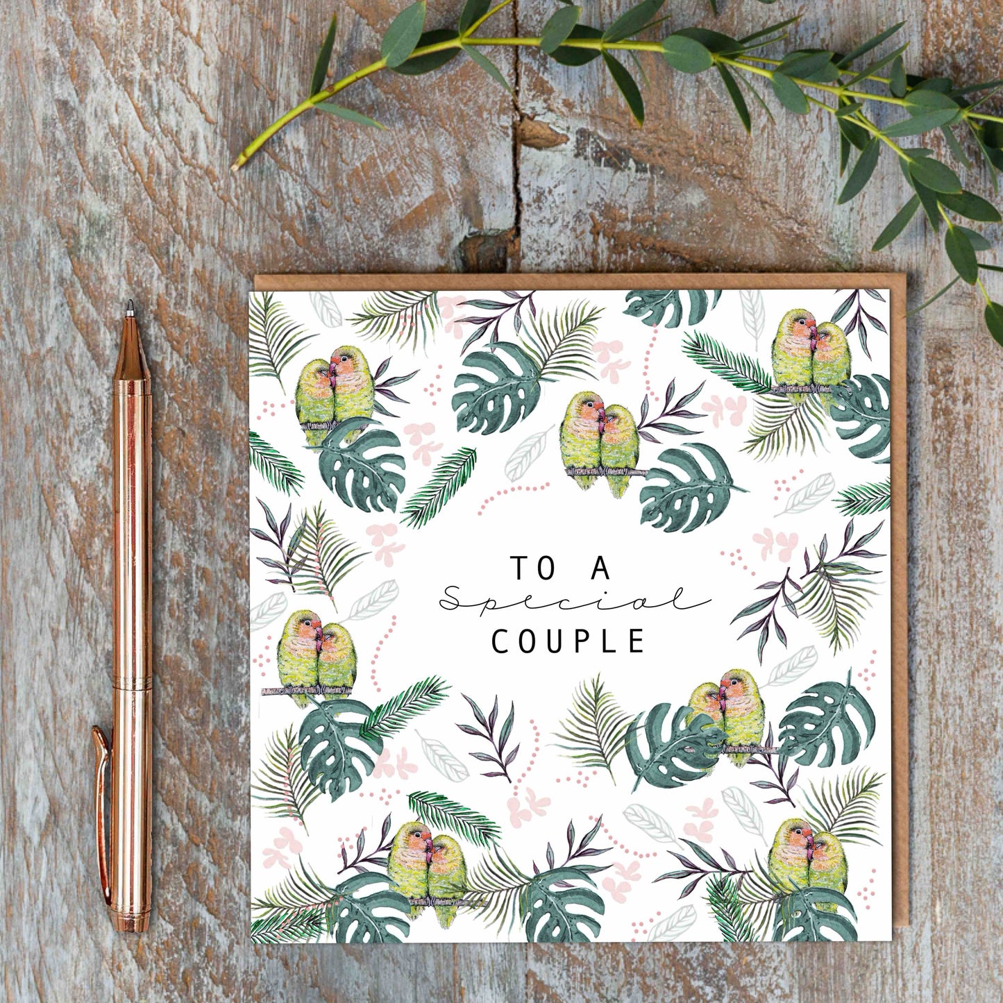 To a Special Couple (Lovebirds Pure) Card (Cello-Free)