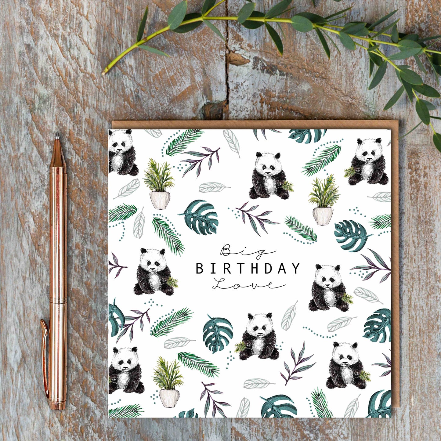 Big Birthday Love (Panda Pure) Card (Cello-Free)