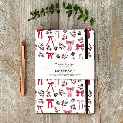 Bow & Berries (Pure) A5 Lined Notebook (available for dispatch from August 2025)