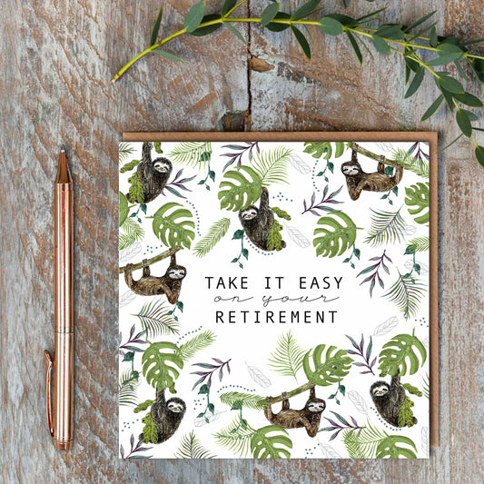 Happy Retirement (Sloth) Card (Cello-Free)