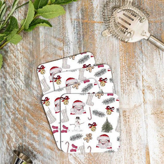 All Things Jolly (Pure) Set of 4 Coasters