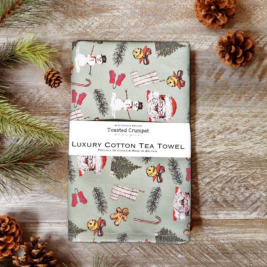 All Things Jolly (Sage Green) Tea Towel