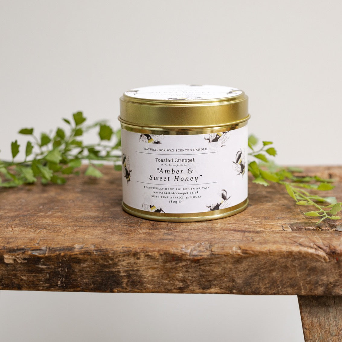 Amber & Sweet Honey Candle in a Matt Gold Tin