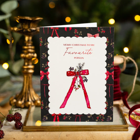 Merry Christmas to my Favourite Person Card (Cello-Free) (available for dispatch from August 2025)
