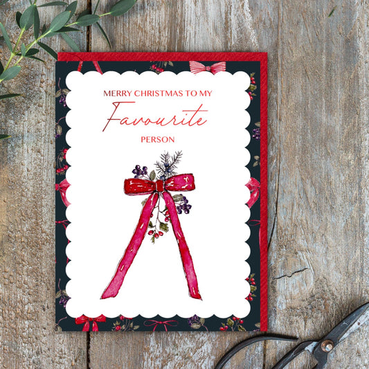 Merry Christmas to my Favourite Person Card (Cello-Free) (available for dispatch from August 2025)