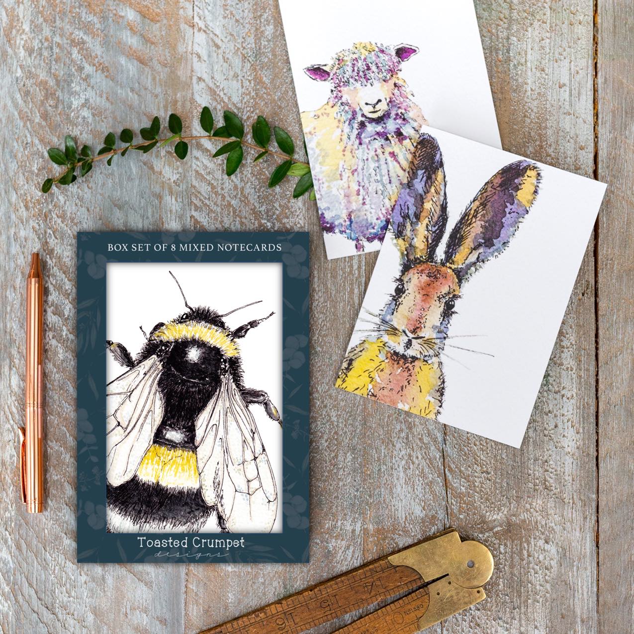 "Spring to Summer" Boxed Set of 8 Mixed Notecards