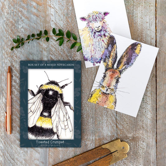 "Spring to Summer" Boxed Set of 8 Mixed Notecards