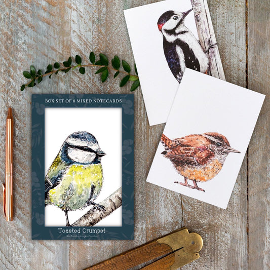 "British Birds" Boxed Set of 8 Mixed Notecards