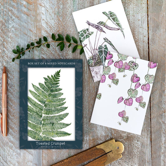 "Greenery" Boxed Set of 8 Mixed Notecards