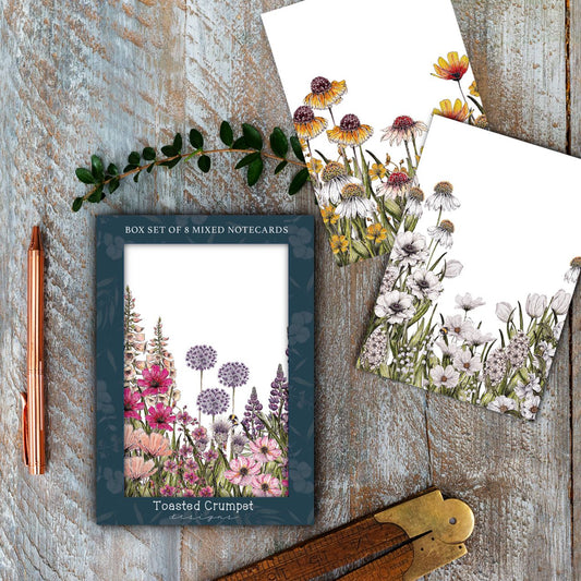 "The Regency Garden Collection Wildflower Meadows" Boxed Set of 8 Mixed Notecards