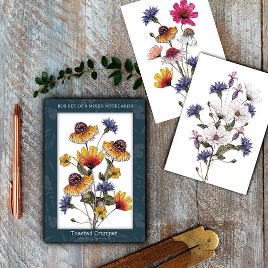 "The Regency Garden Collection Pretty Posies" Boxed Set of 8 Mixed Notecards