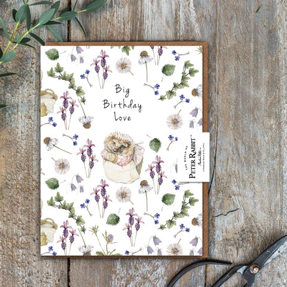 Big Birthday Love (Mrs. Tiggy-Winkle) Card (Cello-Free)