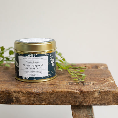 Black Pepper & Eucalyptus Candle in a Matt Gold Tin