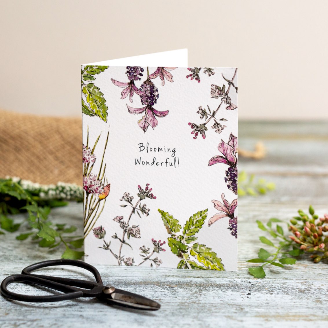 Blooming Wonderful (Garden Herbs Pure) Card (Cello-Free)