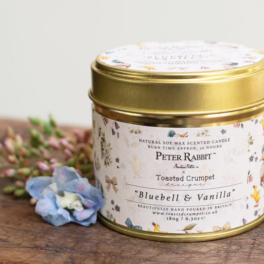 Jemima Puddle-Duck "Bluebell & Vanilla" Candle in a Matt Gold Tin