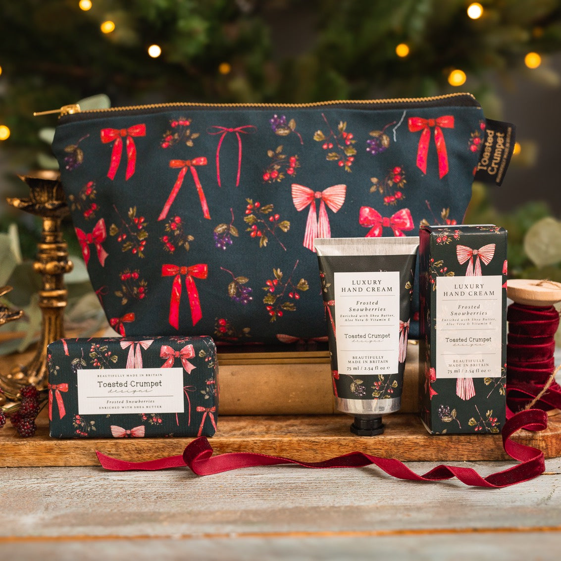 Bows & Berries (Noir) Wash Bag (available for dispatch from August 2025)