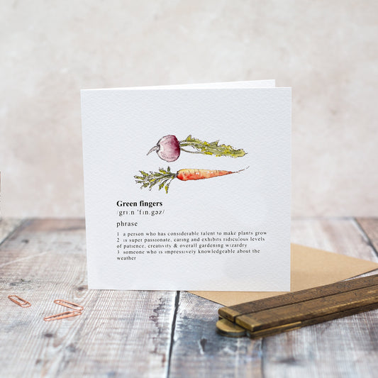 Green Fingers Card (Cello-Free)