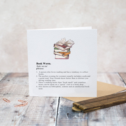 Book Worm Card (Cello-Free)
