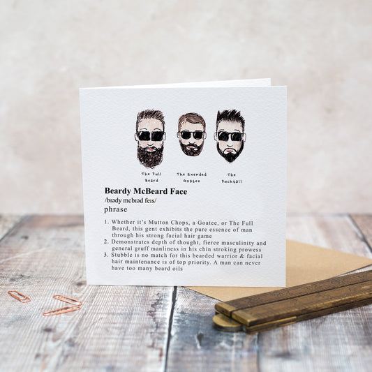 Beardy McBeard Face Card (Cello-Free)