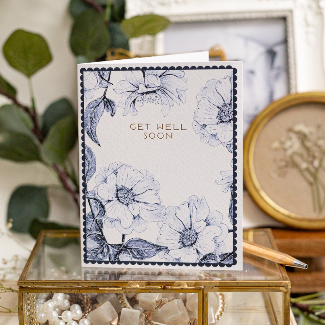 NEW! Get Well Soon (Chateau) Card (Cello-Free)