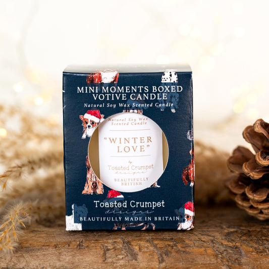 Christmas Dogs (Winter Love) Mini Votive Boxed Candle