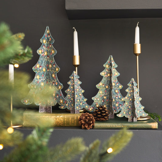 Set of 4 Christmas Tree Forest Table Decorations