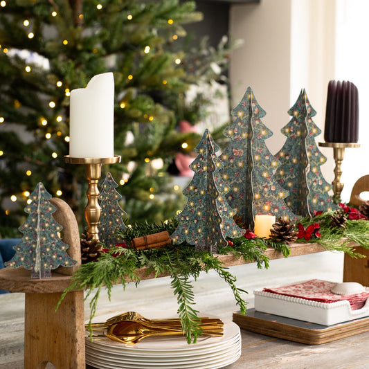 TESTER Set of 4 Christmas Tree Forest Table Decorations