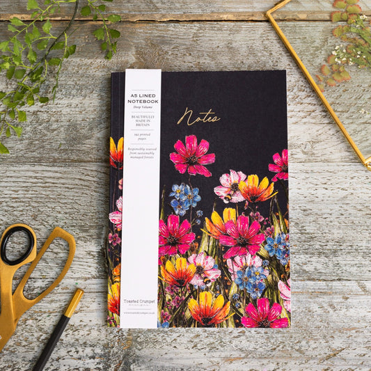 The Regency Gardens (Wildflower Blooms Noir) A5 Chunky Notebook