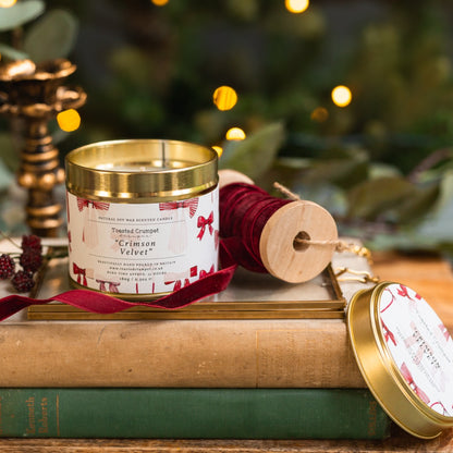 Crimson Velvet Candle in a Matt Gold Tin (available for dispatch from August 2025)