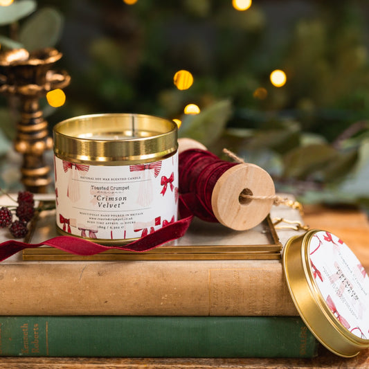 Crimson Velvet Candle in a Matt Gold Tin (available for dispatch from August 2025)