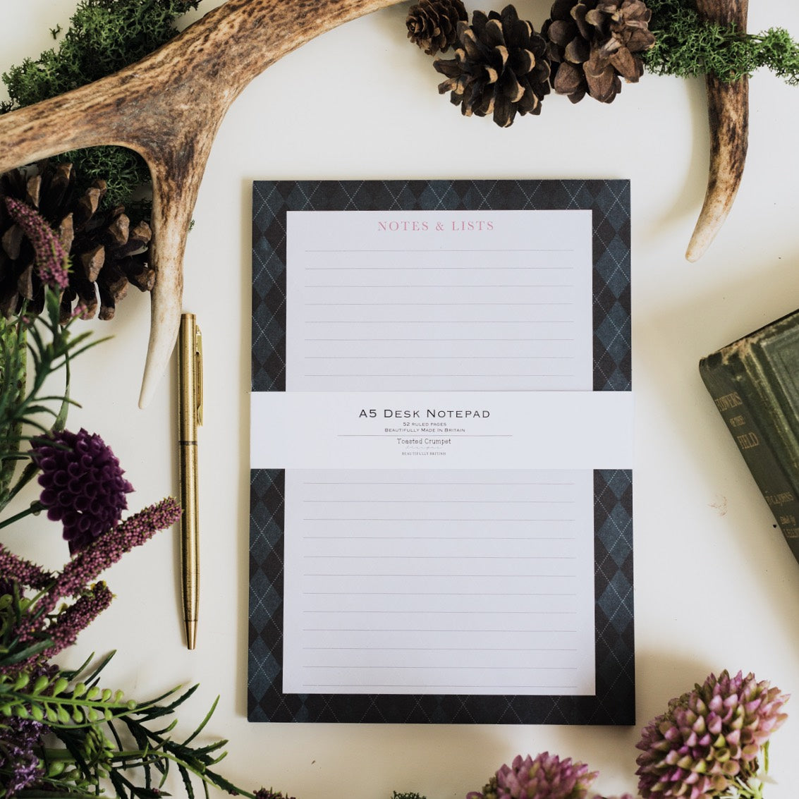 NEW! Midnight (Argyle) A5 Desk Pad