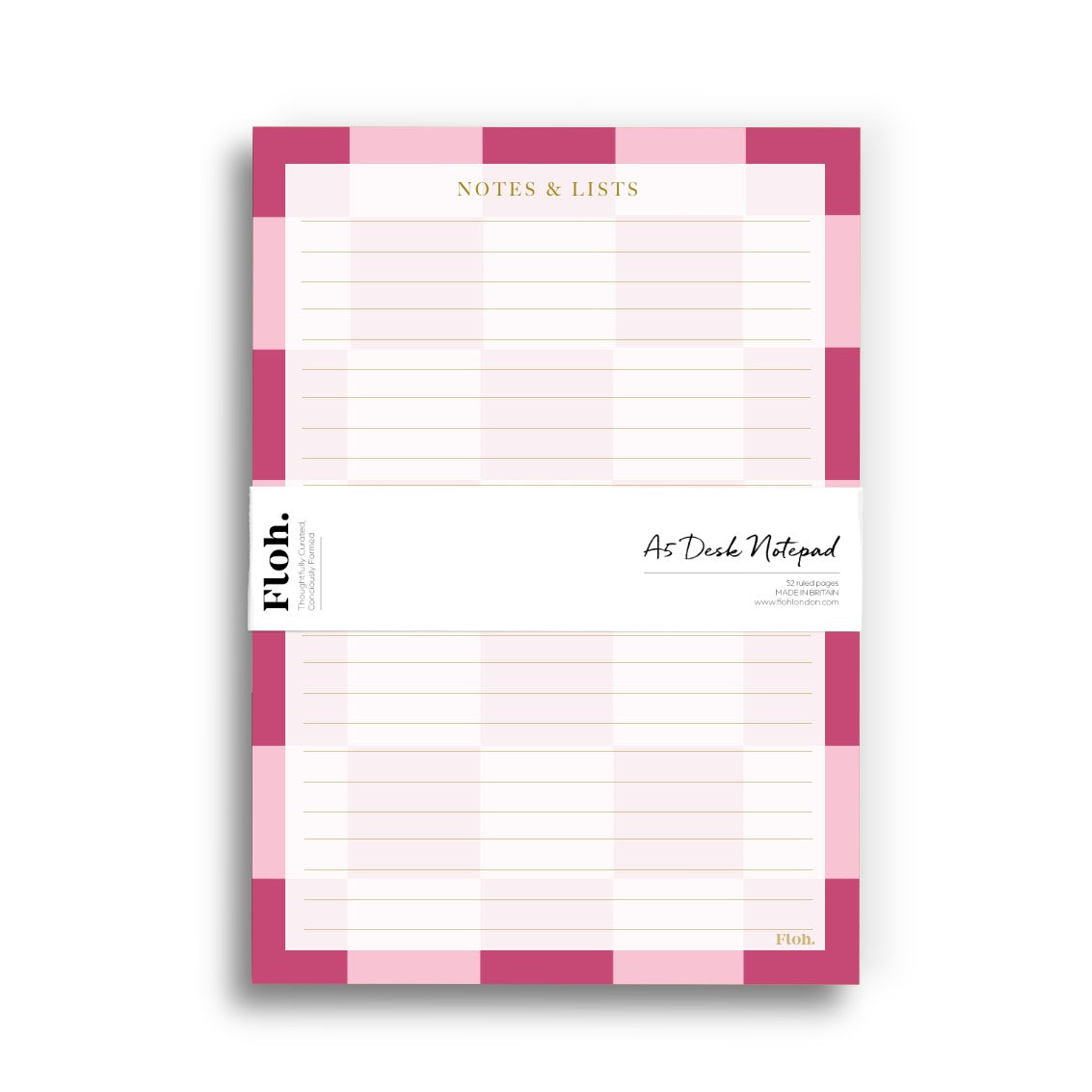 NEW! Pomegranate (Checkerboard) A5 Desk Pad (available for dispatch from January 2027)