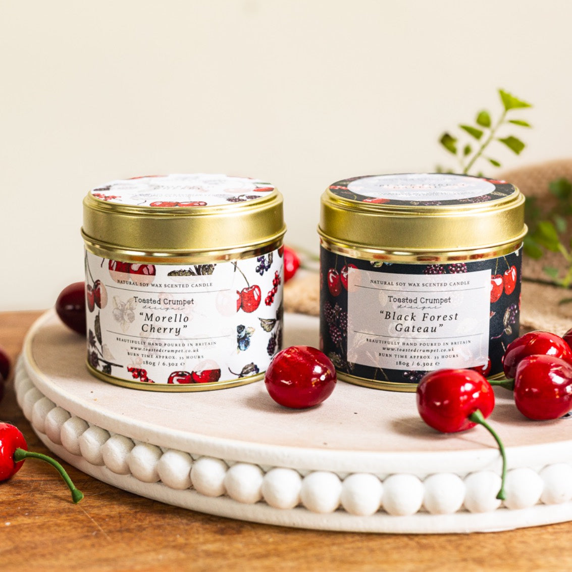 Black Forest Gateau Candle in a Matt Gold Tin