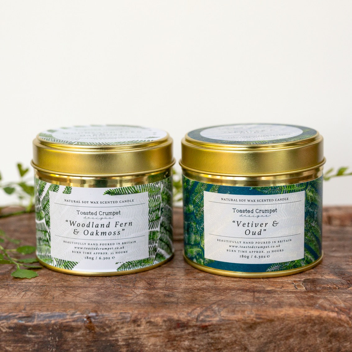 Woodland Fern & Oakmoss Candle in a Matt Gold Tin