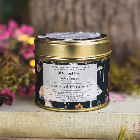 Enchanted Woodlands Candle in a Matt Gold Tin