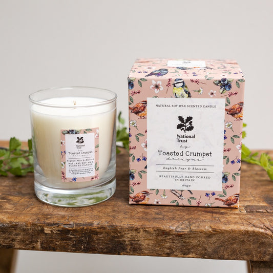 English Pear & Blossom (Garden Birds) Glass Candle