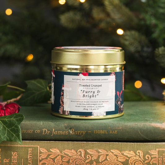 Furry & Bright Candle in a Matt Gold Tin