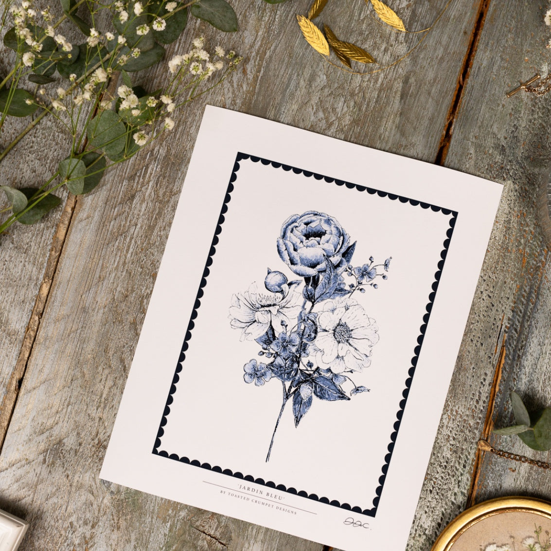 NEW! Jardin Bleu 10x12" Fine Art Print