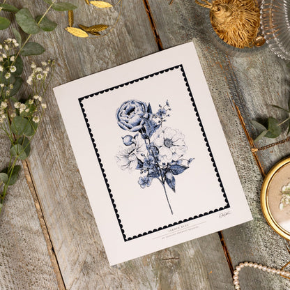 NEW! Jardin Bleu 10x12" Fine Art Print