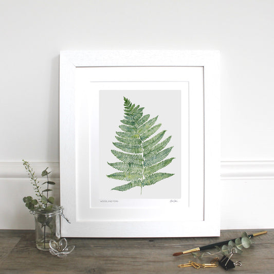 Woodland Fern 10x12" Mounted Fine Art Print