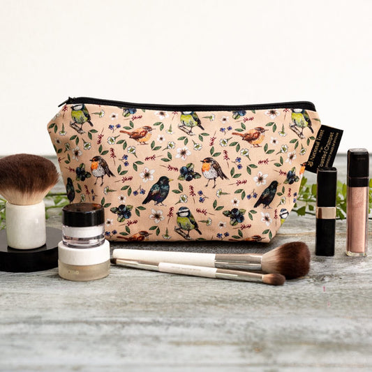Garden Birds (Blush Pink) Makeup Bag