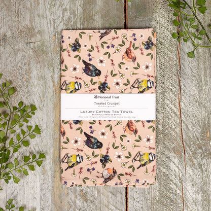 Garden Birds (Pink Blush) Tea Towel