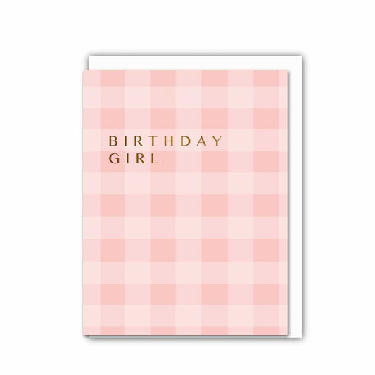 NEW! Birthday Girl (Pink Check) Card (Cello-Free) (available for dispatch from July 2026)