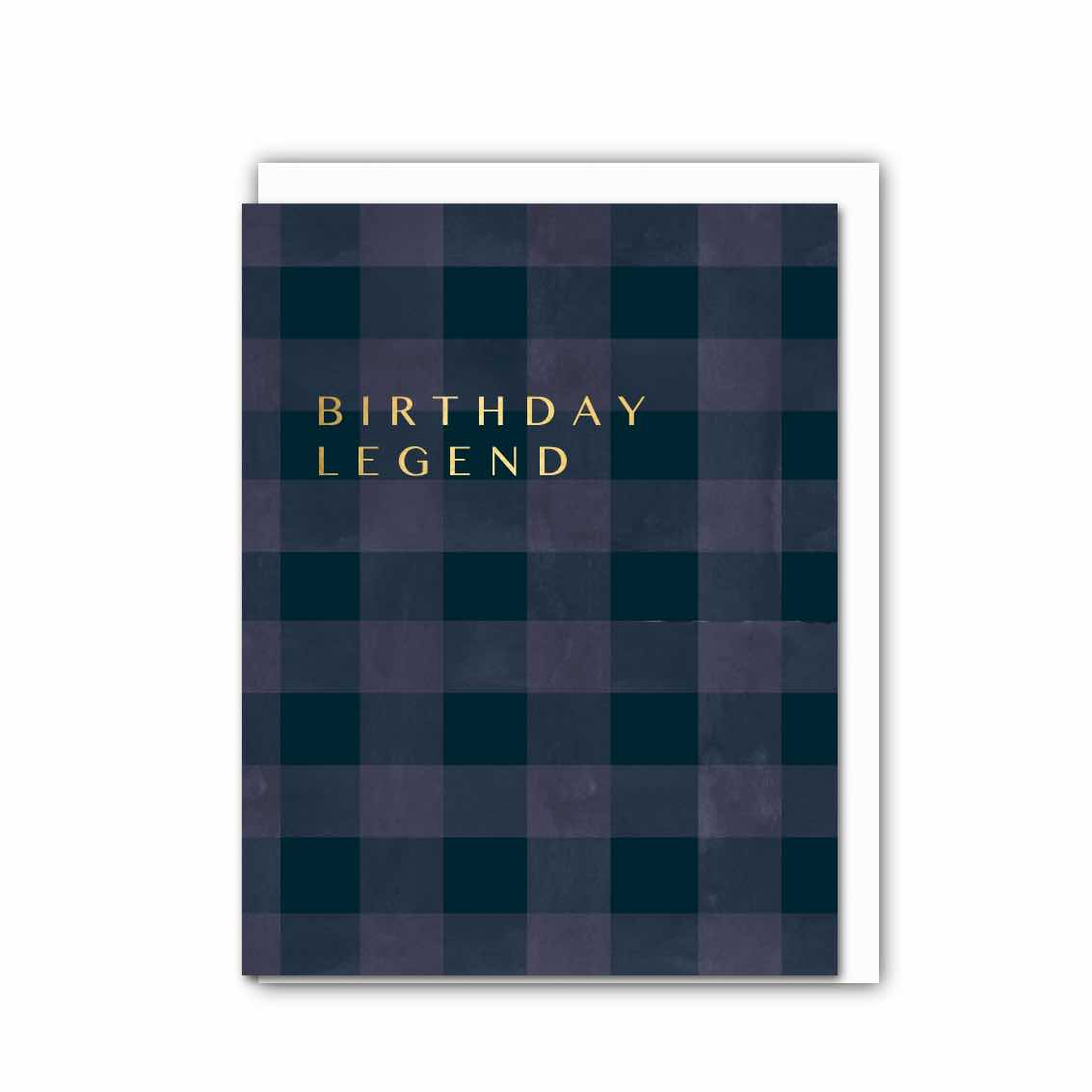 NEW! Birthday Legend (Noir Check) Card (Cello-Free) (available for dispatch from July 2026)