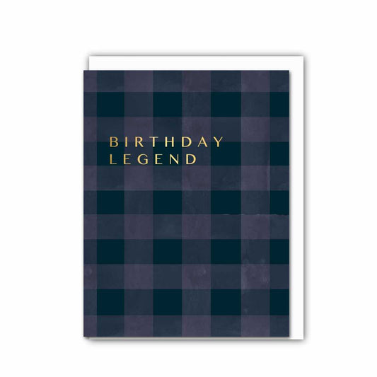 NEW! Birthday Legend (Noir Check) Card (Cello-Free) (available for dispatch from July 2026)