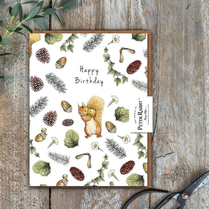 Happy Birthday (Squirrel Nutkin) Card (Cello-Free)