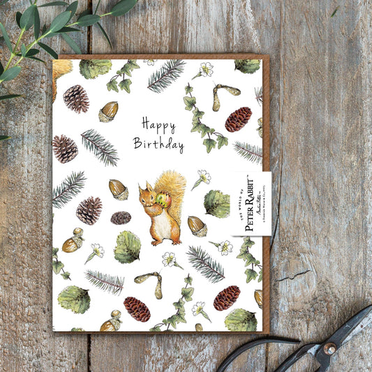 Happy Birthday (Squirrel Nutkin) Card (Cello-Free)